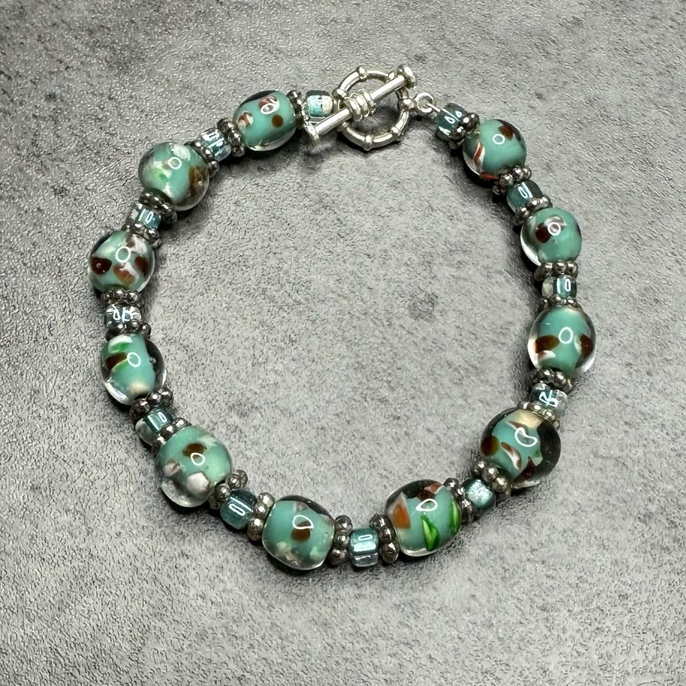 Beaded Bracelet with Silver Accents